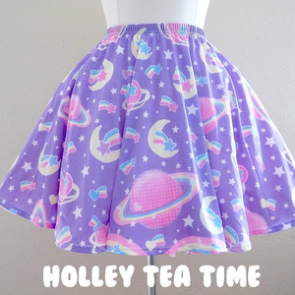 Saturn's wish purple skater skirt